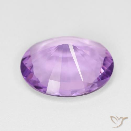 Amatista Violeta rosado natural de 6.17 ct, Ovalada, VVS