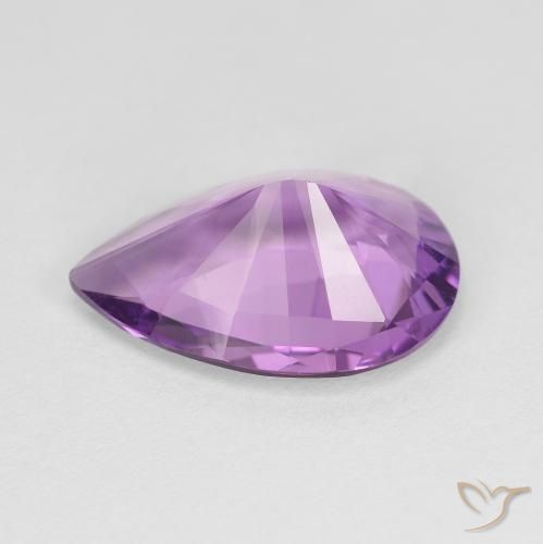 Amatista Violeta medio claro natural de 4.47 ct, En forma de pera, VVS