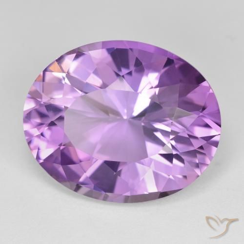 Amatista Violeta rosado natural de 17.77 ct, Ovalada, VVS