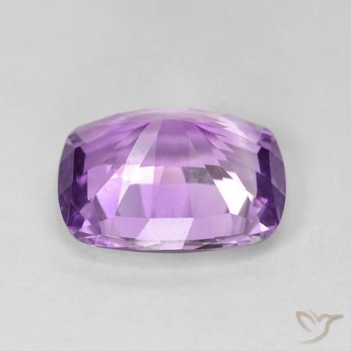 Amatista Violeta rosáceo oscuro natural de 5.68 ct, Forma Cojín, VVS