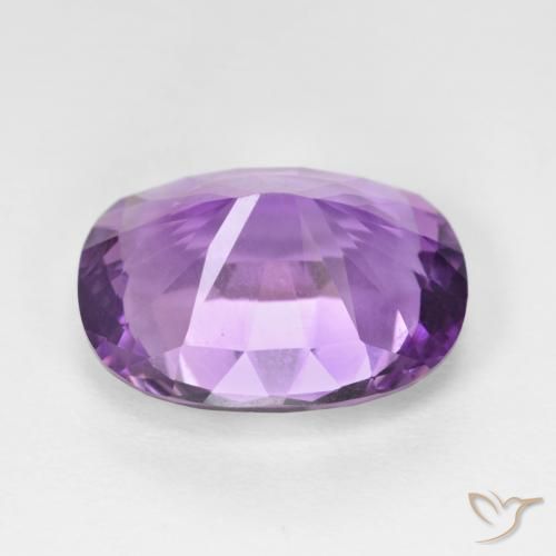 Amatista Violeta púrpura intenso natural de 7.96 ct, Forma Cojín, VVS