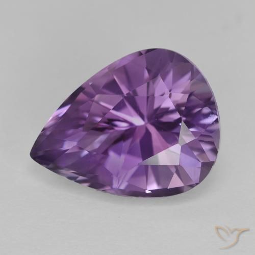 4.74ct Natural Medium Light Purplish-Violet Amatista, En forma de pera, VVS