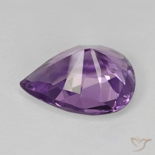 Amatista Medium Light Purplish-Violet natural de 4.74 ct, En forma de pera, VVS
