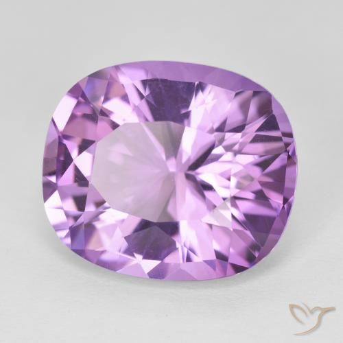 Amatista Violeta medio natural de 10.42 ct, Forma Cojín, VVS