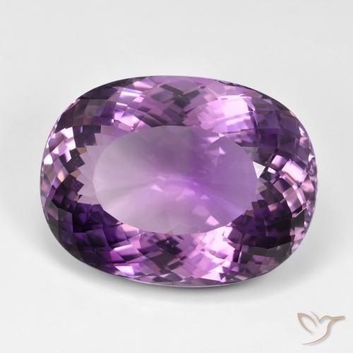 Amatista Violeta medio claro natural de 100.51 ct, Ovalada, IF