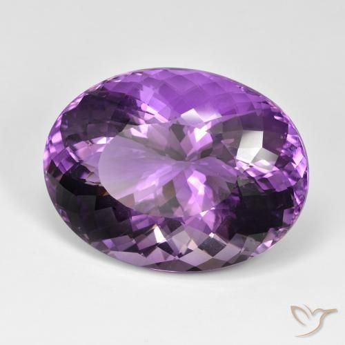 Amatista Violeta púrpura natural de 89.75 ct, Ovalada, IF