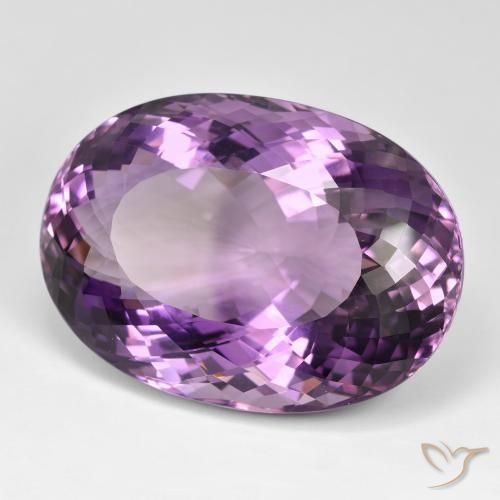 Amatista Violeta medio claro natural de 105.24 ct, Ovalada, IF