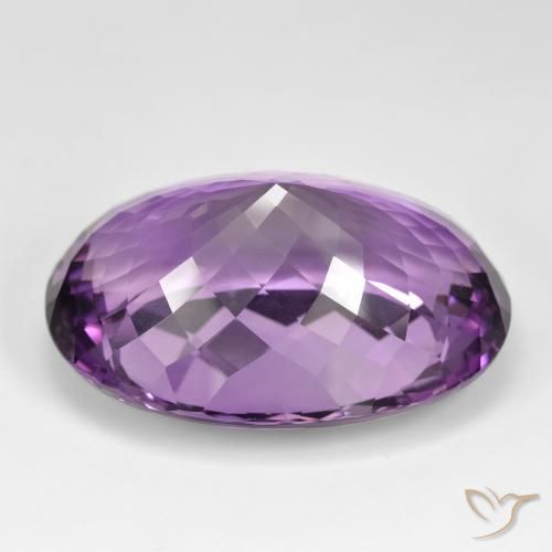 Amatista Violeta medio claro natural de 105.24 ct, Ovalada, IF