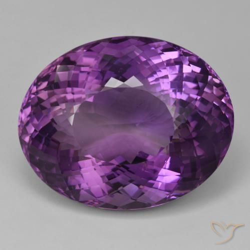 Amatista Violeta púrpura natural de 95.20 ct, Corte Óvalo, VVS