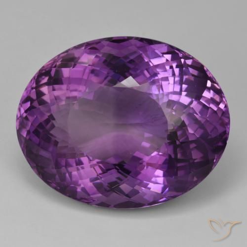 Amatista Violeta púrpura natural de 95.20 ct, Corte Óvalo, VVS