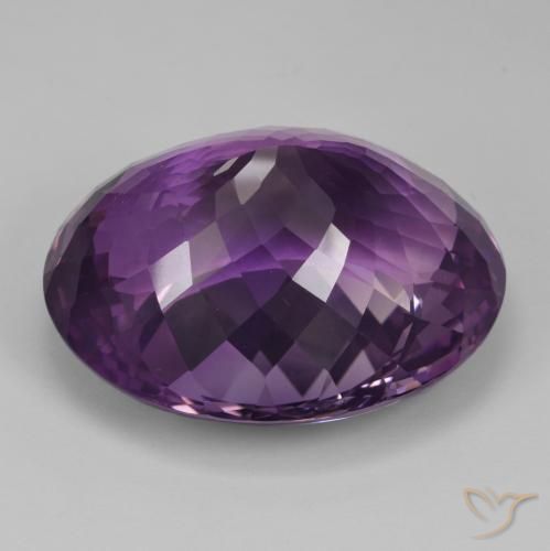 Amatista Violeta púrpura natural de 95.20 ct, Corte Óvalo, VVS