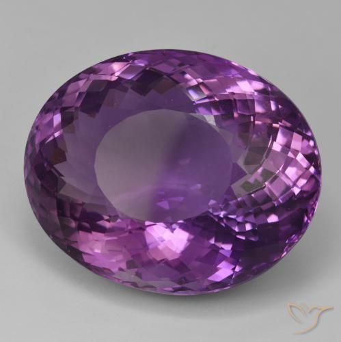 Amatista Violeta medio natural de 98.10 ct, Ovalada, IF