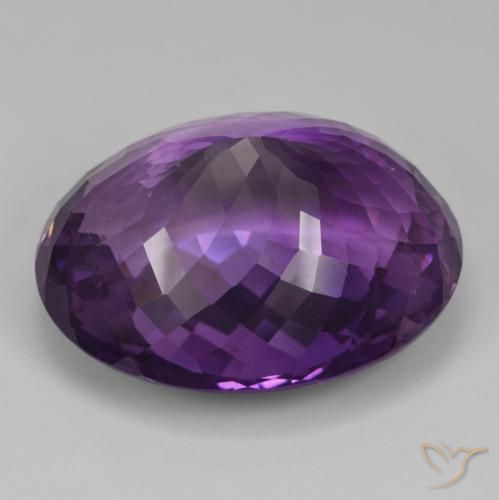 Amatista Violeta medio natural de 98.10 ct, Ovalada, IF