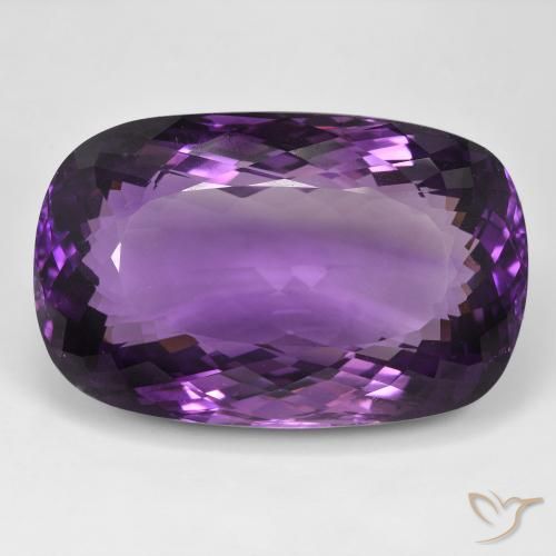 Amatista Violeta medio natural de 115.26 ct, Corte Cojín, IF