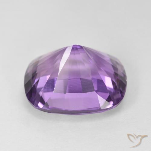 Amatista Violeta medio claro natural de 8.25 ct, Forma Cojín, VVS