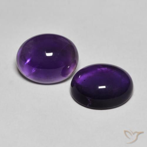 Gemas de Amatista Violeta oscuro natural de 5.50 ct, Ovalada, Transparente