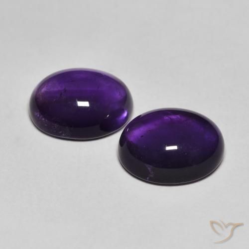 Gemas de Amatista Violeta oscuro natural de 5.50 ct, Ovalada, Transparente