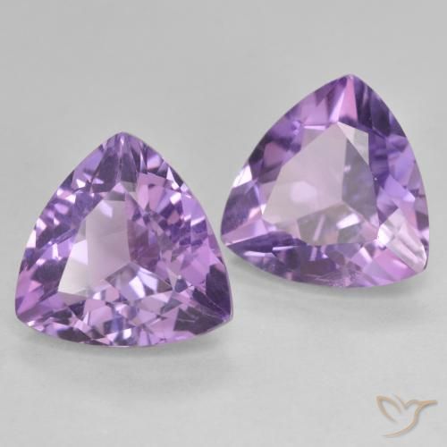 Gemas de Amatista Violeta medio natural de 5.55 ct, Trillón, VS