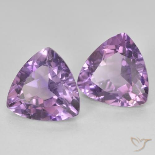 Gemas de Amatista Violeta medio natural de 5.63 ct, Trillón, VS