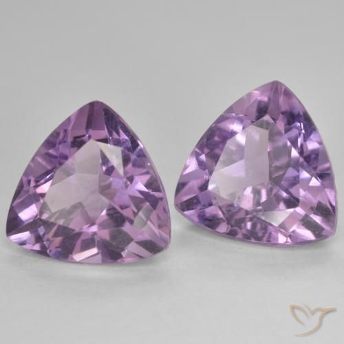 Gemas de Amatista Violeta medio claro natural de 5.76 ct, Trillón, VS