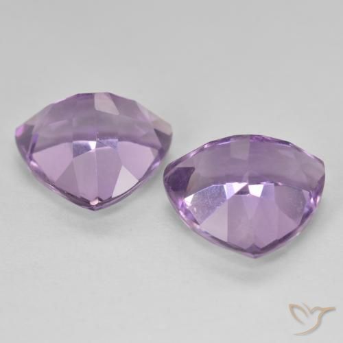 Gemas de Amatista Violeta medio claro natural de 5.76 ct, Trillón, VS