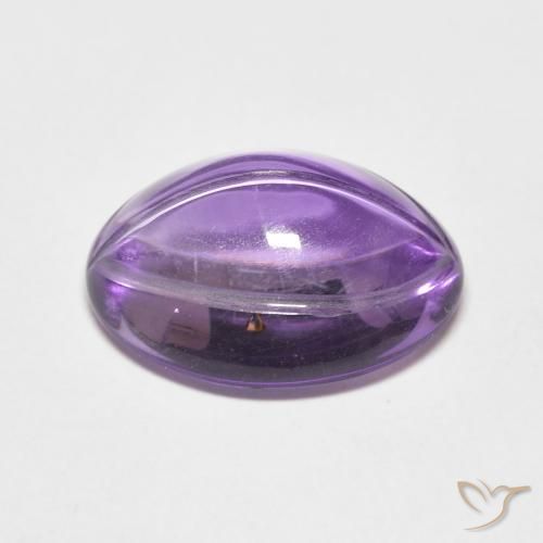 Amatista Violeta claro natural de 6.83 ct, Ovalada, Transparente