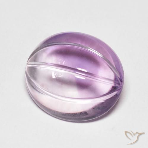 Amatista Violeta rosáceo claro natural de 7.81 ct, Ovalada, Transparente