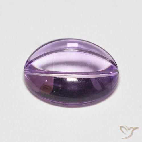 Amatista Violeta rosáceo claro natural de 7.81 ct, Ovalada, Transparente