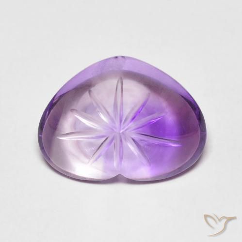 5.99ct Natural Violeta medio Amatista, Corazón, Transparente
