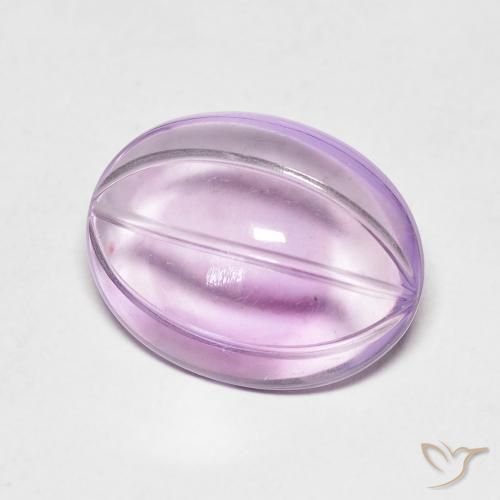 Amatista Violeta iris rosáceo natural de 6.02 ct, Ovalada, Transparente