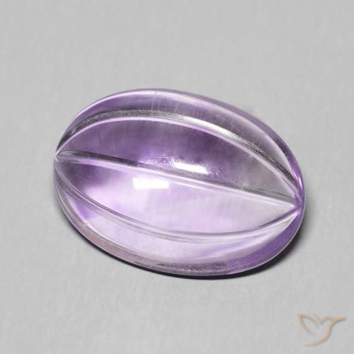 Amatista Violeta medio natural de 7.18 ct, Ovalada, Transparente
