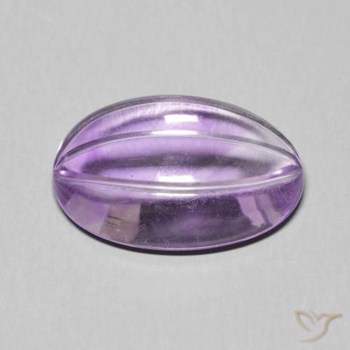 Amatista Violeta medio natural de 7.18 ct, Ovalada, Transparente