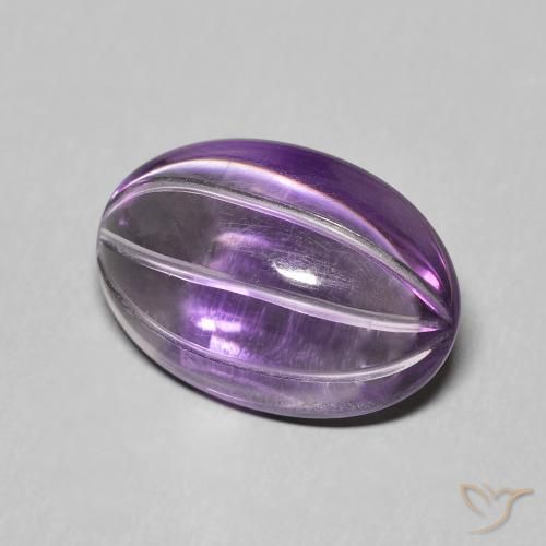 Amatista Violeta púrpura natural de 6.26 ct, Ovalada, Transparente
