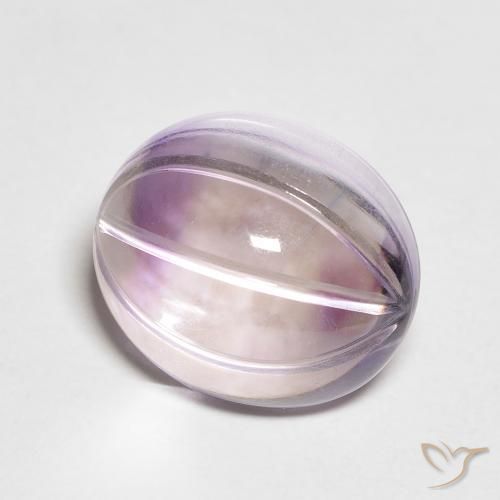 Amatista Violeta iris claro natural de 5.44 ct, Ovalada, Transparente