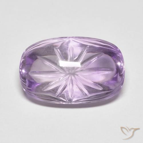Amatista Violeta medio natural de 7.48 ct, Ovalada, Transparente
