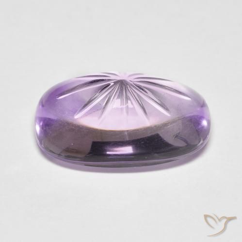 Amatista Violeta medio natural de 7.48 ct, Ovalada, Transparente