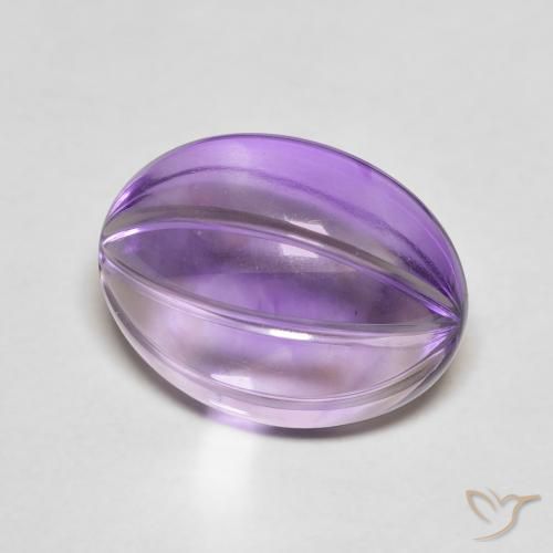 Amatista Violeta oscuro natural de 5.39 ct, Ovalada, Transparente