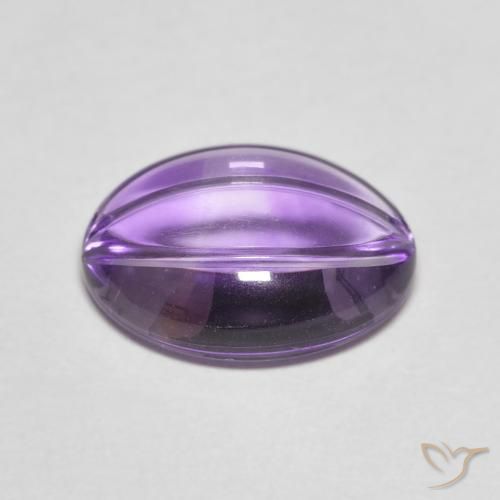 Amatista Violeta oscuro natural de 5.39 ct, Ovalada, Transparente