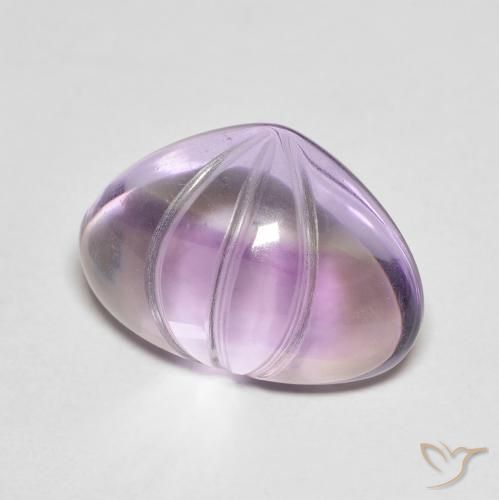 Amatista Violeta medio natural de 5.90 ct, En forma de pera, Transparente