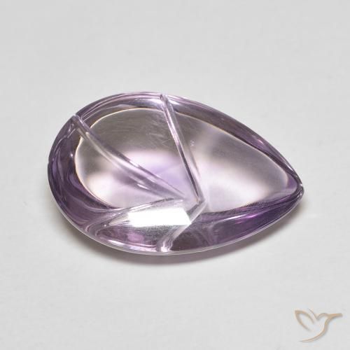 Amatista Violeta medio claro natural de 7.22 ct, En forma de pera, Transparente