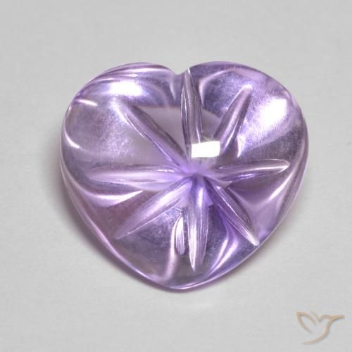 Amatista Violeta rosado natural de 6.37 ct, Corazón, Transparente