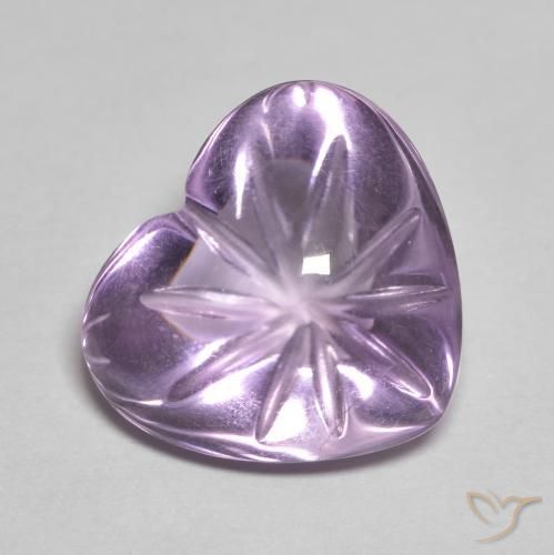 Amatista Violeta medio natural de 6.81 ct, Corazón, Transparente