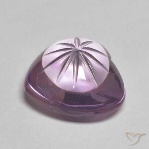 Amatista Violeta medio natural de 6.81 ct, Corazón, Transparente