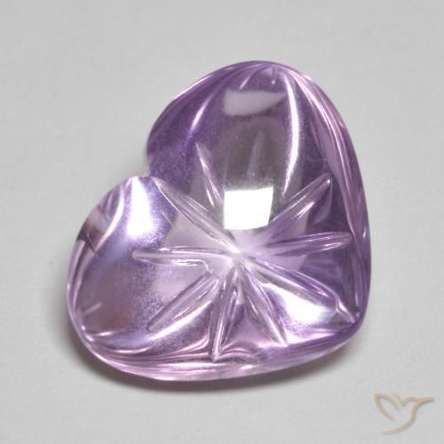 Amatista Violeta iris natural de 8.56 ct, Corazón, Transparente