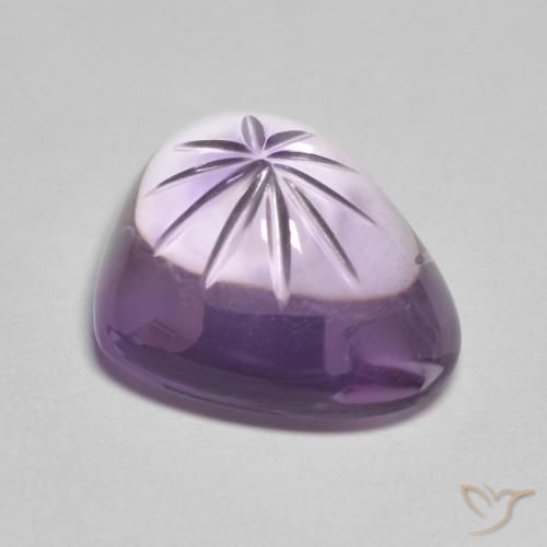 Amatista Violeta iris natural de 8.56 ct, Corazón, Transparente