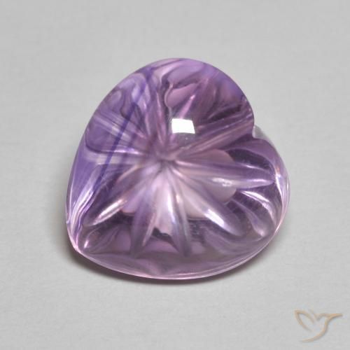 Amatista Violeta medio natural de 5.59 ct, Corazón, Transparente