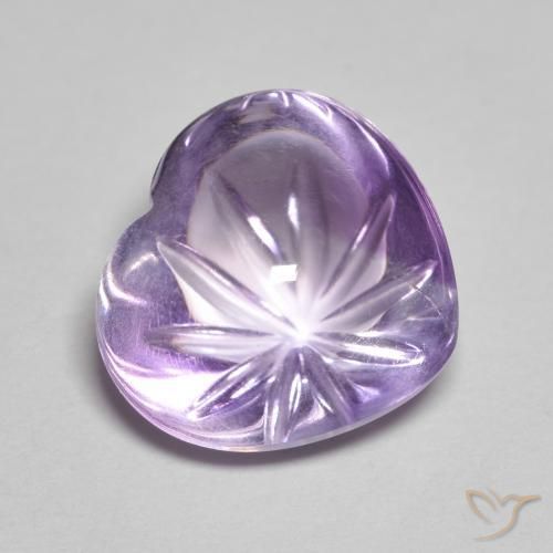 5.78ct Natural Violeta iris intenso Amatista, Corazón, Transparente