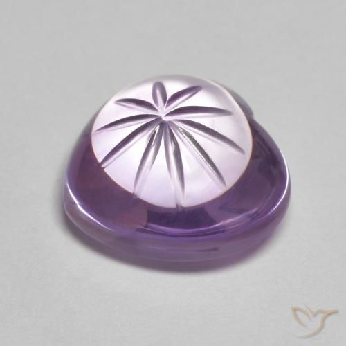 Amatista Violeta iris intenso natural de 5.78 ct, Corazón, Transparente