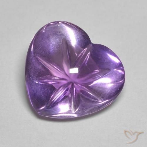 Amatista Violeta medio natural de 3.70 ct, Corazón, Transparente