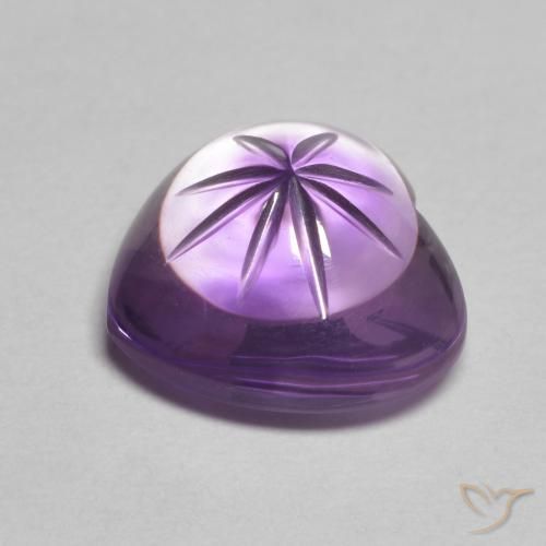 Amatista Violeta medio natural de 3.70 ct, Corazón, Transparente
